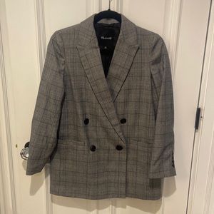 Madewell Double Breasted Blazer in Menswear Check